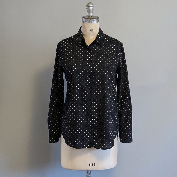Black and White Polka Dot Button Up Shirt Uniqlo XS - Picture 1 of 7